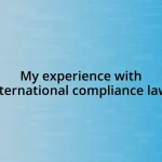 My experience with international compliance laws