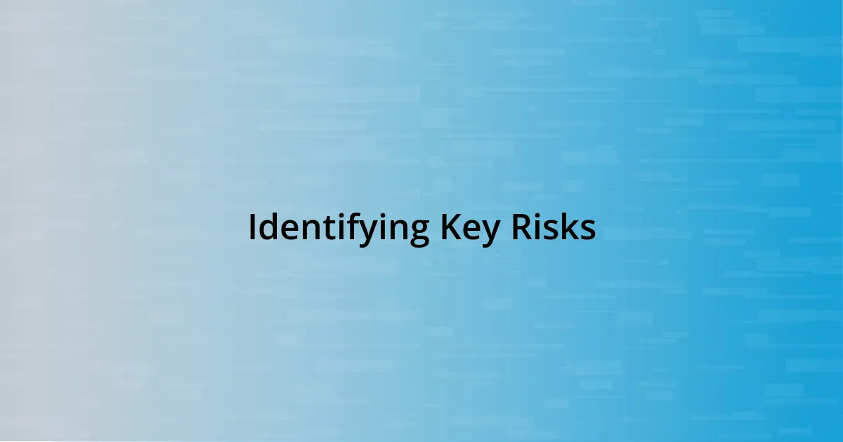 Identifying Key Risks