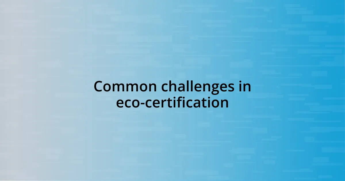 Common challenges in eco-certification